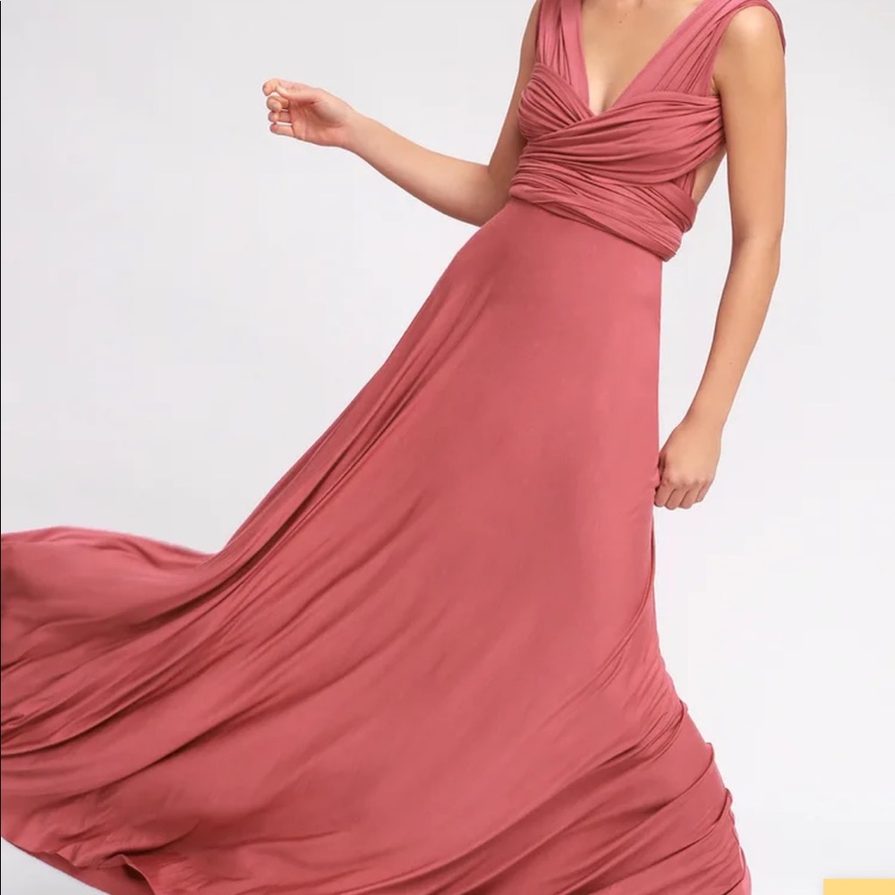 Lulu’s: Tricks of the Trade Rusty Rose Maxi Dress